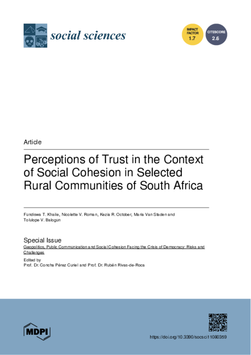 graph_publication_Perceptions of Trust in the Context of Social Cohesion in Selected Rural Communities of South Africa