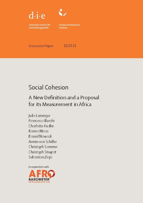 Social Cohesion: A New Definition and a Proposal for its Measurement in Africa