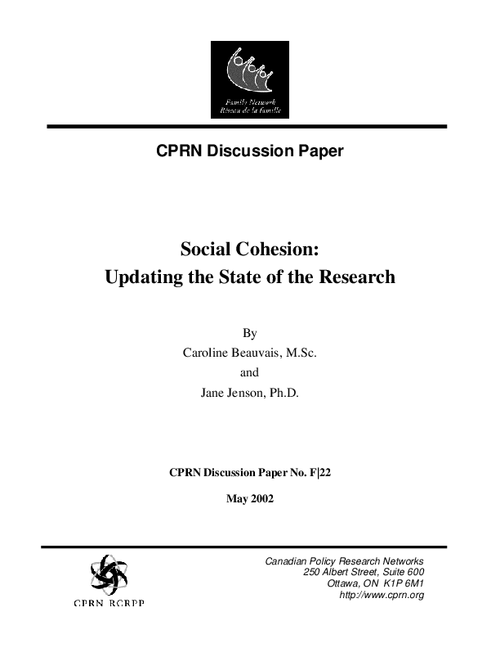 graph_publication_Social Cohesion. Updating the State of the Research